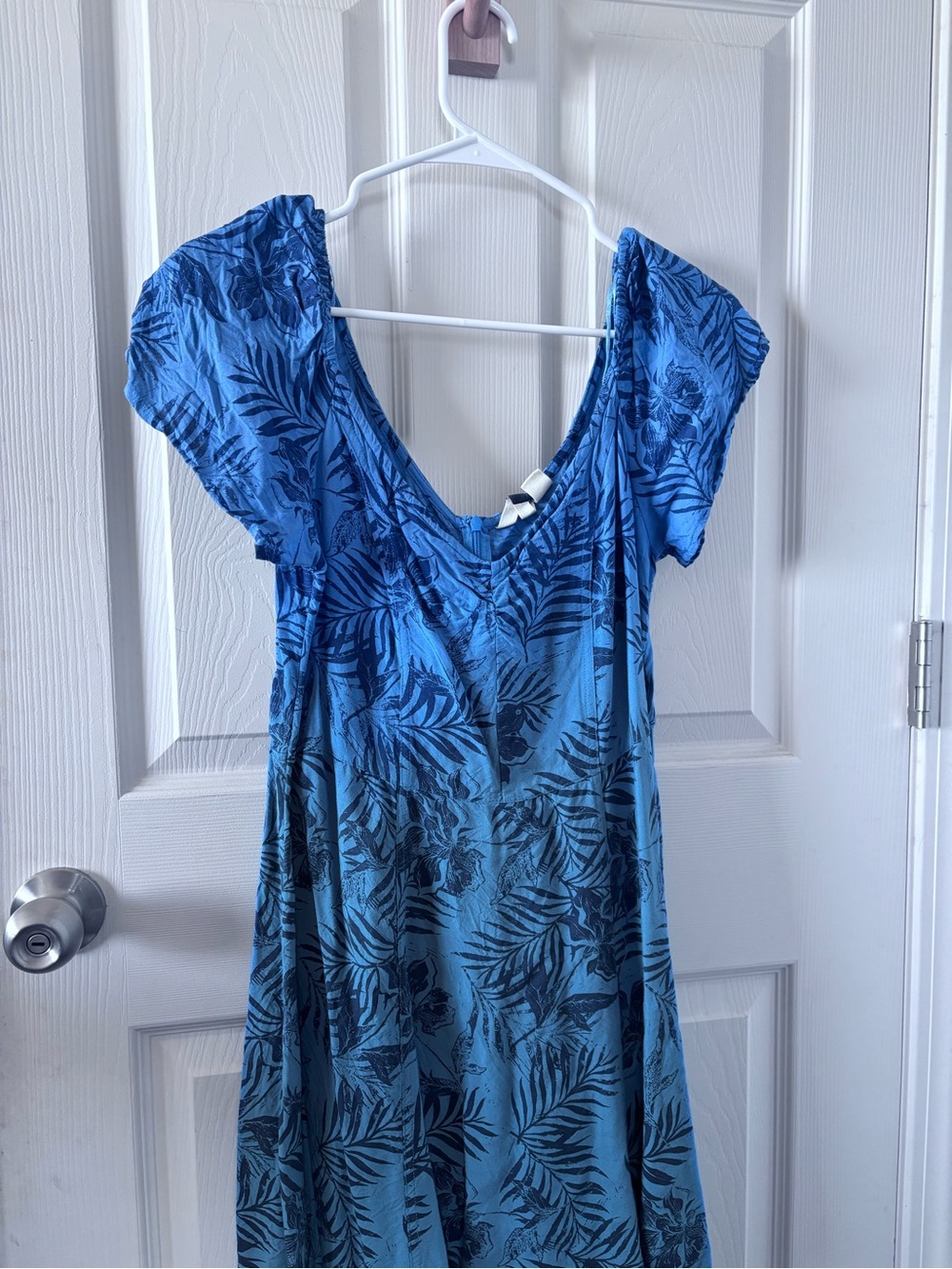 Roxy Blue Floral V-Neck Mini Dress